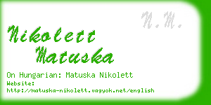 nikolett matuska business card